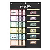 Eamay Small Group Management Pocket Chart with 84 Cards to Keep Small Groups Organized and On Task, Classroom Jobs Pocket Chart and Teacher Must Haves (BLACK)