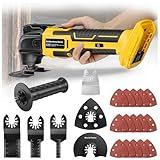 Cordless Oscillating Tool for Dewalt 20V Battery,6 Variable Speed Brushless-Motor Tool,22Pcs Oscillating Multi Tool Kit for Cutting Wood Drywall Nails Remove Grout & Sanding(Tools Only)