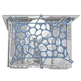 REVEX Silicone Dishwasher Net,Dishwasher Basket for Baby Items, Dishwasher Basket Net with 6 Adjustable Hooks, Dishwasher Mesh to Cover Baby Bottle Dishwasher Basket.(Blue), 9.8"x14.5"