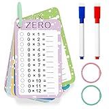 Slapaflife Multiplication Flash Cards 0-12, Times Table Flashcards,13 Pcs Flash Cards with 2 Dry Erase Markers 2 Rings, 1st to 3rd Grades Multiplication Game