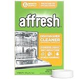 Affresh Dishwasher Cleaner, Helps Power Away Odor Causing Bacteria, Limescale, Mineral Deposits & Grime Inside Pump, Tub & Hoses, 6 Tablets, 6 Month Supply