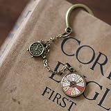 Chinese Style Vintage Bookmark Page Markers Student Reading Pagination Mark Metal Book Clip with Pendant for Book Lovers School Library Office Home Use Book Reading Gift (E)