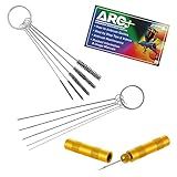 Master Airbrush 12 Piece Airbrush Cleaning Kit - 5 pc Cleaning Needles, 5 pc Cleaning Brushes, & 1 Wash Needle