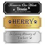 Personalized Pet Name Plates - Custom Dog Cat Name Tag for Urns, Picture Frames, Keepsakes, Engraved Stainless Steel Memorial Plaque with Adhesive Backing, Pet Loss Remembrance (1x3 Inch)