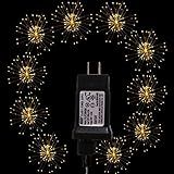 Dreamworth 10 Pcs Total 600 LED Firework Copper Wire Lights, Fairy Twinkle Lights Plug in String Lights 8 Modes Waterproof Starburst Lights for Christmas, Birthday, Bedroom, Corridor Patio, Wedding