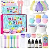 GZDUCK DIY Lip Balm Making Kit- 42Pcs Lip Balm Making Set for Girls, Make Your Own Lip Gloss, Lip Gloss Making Set with Multi-Flavor Multicolored DIY Makeup Set Gifts for Women Teens Kids