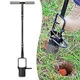 Omesata Sod Plugger, Bulb Planter with Long Handle and Serrated Base Garden Tool, Bulb Transplanter Also Grass Plug Tool for Digging Holes to Plant Tulips, Iris, Daffodils
