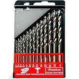 STROTON Cobalt Drill Bit Set (1/16-1/4 Inch, 13PCS), M35 High Speed Steel Twist Drill Bits for Stainless Steel, Hard Metal, Cast Iron, Plastic and Wood