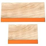 Caydo 2 Pieces 2 Sizes Screen Printing Squeegee, 75 Durometer Wooden Ink Scraper for Screen Printing, 9.4 and 5.9 inch