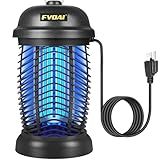 FVOAI Bug Zapper Outdoor, Mosquito Zapper, Fly Zapper, Insect Zapper Electric Fly Traps for 1/2 Acre, Indoor Outdoor Use with 3 Prong Plug-in,4200V, ABS Plastic Outer, Black