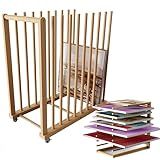 UNZERO Art Storage Rack, Art Canvas Storage, Canvas Boards Rack Art Storage with Handle & Caster Wheels for Drawing Board, Panel, Paper Pad for Art Studios, Artworks, Gallery