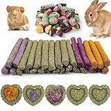VESPRO Rabbit Toys for Bunnies Rabbit Chew Toys for Teeth Bunny for Rabbits Guinea Pig Chew Treats Toys,Timothy Hay Sticks for Chinchillas Hamsters Bunny Guinea Pig Rats and Animals Teeth Care