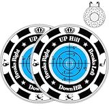 Tsocent Golf Green Reader, 2 Pack Ball Marker for Putting Green with High Precision Horizontal Bubble, Golf Accessories Putt Aid Tool with Hat Clip, Present for Men Women (2X Black Blue)