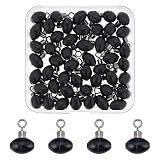 SUPERFINDINGS 50Pcs Fishing Rolling Swivel Slider Bead 16x12mm Fish Pulley Line Connectors Fishing Tackle Line Connector Fishing Tackle Running Slider Bead Swivel