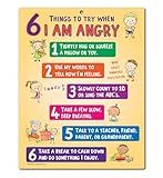 ZOCO – Behavior Management Chart – Anger Control & Coping Tools for Kids – Home & School Calm Down Corner Supplies – Laminated Card with Magnets, 8.5" x 11"