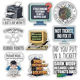 BAVAHA (10pcs) Funny Tech Support Stickers Bulk Just Put in A Ticket Help Desk Stickers IT Support Gifts for Technician, Help Desk Administrator Computer IT Decorations Laptop Water Bottles Luggage