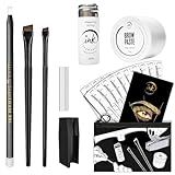 Eyebrow Mapping Kit with 30m White Mapping String, 15g White Brow Paste, 2 Eyebrow Brush Set, Microblading Pencil for Outlining, Pencil Shaper and Blades, 20 Brow Ruler Stencils + Instructions