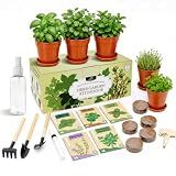 Herb Garden Kit, Indoor Herb Garden Starter Kit with Pots & Herb Seeds, Beautiful Gift Box, Gardening Gift for Women & Mom, Birthday, Christmas & Housewarming