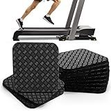 Nagpew 12 Pieces Treadmill Mat Pads, 4'' x 4'' x 0.2'' Non Slip Exercise Equipment Mats with Double-sided Silicone Coating, Anti-vibration Bike Mat for Hard Wood Carpet Floors, Walking Pad
