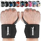 DMoose Wrist Straps for Weightlifting 12 and 18 Inches Thumb Loops with Wrist Support for Workouts Powerlifting Wrist Straps for Weight Lifting Men and Women Black II