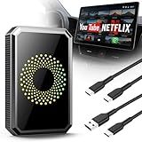 Volam 3-in-1 Wireless CarPlay Adapter Magic AI Video Box for iPhone with Netflix YouTube Plug and Play for Factory OEM Wired Car Play Cars & iOS 10+