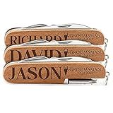 Set of 3 - Personalized Pocket Knife for Groomsmen - 8-Function Multi-Tool Custom Knives - Engraved Pocket Knives | Groomsman Gifts for Wedding, Groomsmen Proposal Gifts - Bachelor Party, Best Man