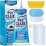 AROOLO Air Mattress Patch Kit, 80ml Heavy Duty Waterproof Vinyl Repair Kit for Air Mattress, Tent, Swimming Ring, Bounce House, Hot Tub, PVC Boat, Inflatable Toys, Pool Maintenance