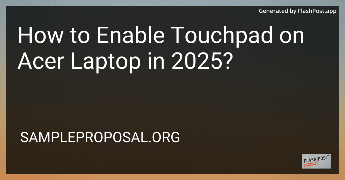 How to Enable Touchpad on Acer Laptop in 2025? preview