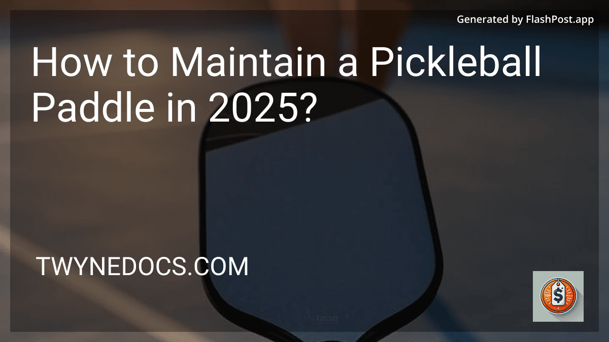How to Maintain a Pickleball Paddle in 2025? preview