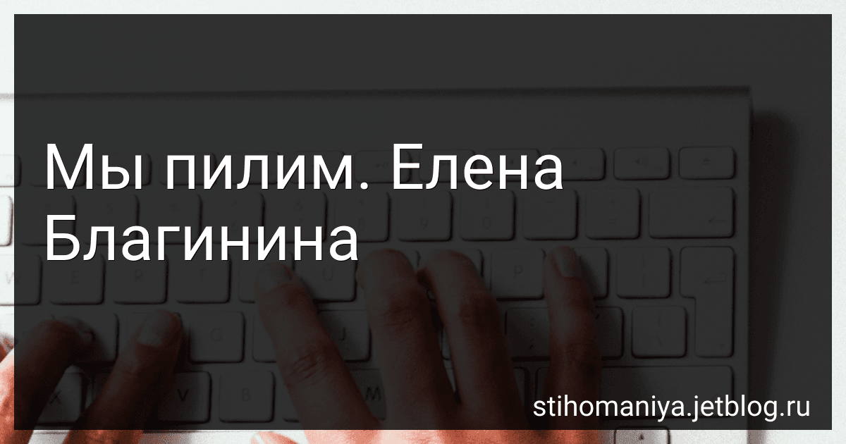 Мы пилим. Елена Благинина preview
