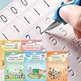 CosyCorner Magical Handwriting Workbooks Handwriting Practice Magic Copybook, Handwriting Aid Magic Pen Reusable Copybook Grooves Template Design for Children (5)