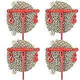 VEVOR Chain Load Binder, 5/16" Tie Down Kit w/ 7100LBS Working Load Capacity and Two Grab Hooks, Includes (4) Ratchet Binders - (4) 21' Grade 80 Chains, Transport Load Package for Hauling, Towing