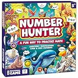 Number Hunter Math Board Game – Addition & Subtraction Adventure for Kids Ages 4-8 – Fun Educational STEM Game for Kindergarten, 1st-3rd Grade, Homeschool & Family Game Night