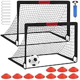 Kids Soccer Goals for Backyard Set - 2 of 4' x 3' Portable Soccer Goal Training Equipment, Pop Up Toddler Soccer Net with Soccer Ball, Soccer Set for Kids and Youth Outdoor Games, Sports, Play