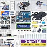 SunFounder Ultimate Starter Kit Compatible with Arduino UNO IDE Scratch, 3 in 1 IoT/Smart Car/Basic Kit with Online Tutorials, Video Courses, 192 Items, 87 Projects, Suitable for Age 8+ Beginners