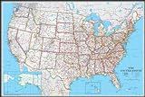 24x36 United States, USA US Classic Wall Map Poster Mural Laminated