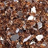 MSI Copper Brown Fire Glass, 1/2 Inch High Luster Reflective Tempered Glass Rocks fo Propane or Natural Gas Fireplace, Fire Pit Glass Rocks, 20 Pounds