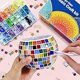 Glass Mosaic Candle Holder Kit – DIY Mosaic Kits for Adults & Crafts for Girls 8-12 – Arts and Crafts for Kids, Tealight Candle Holder for Home Decor, Toys Girls Birthday Christmas Gifts Ages 6 7 8-12