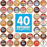 Two Rivers Coffee Flavored Coffee Pods Compatible with Keurig K Cup Brewers, Assorted Variety Pack Flavored Coffee, 40 Count