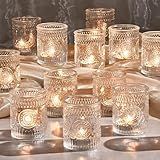 30 Pack Clear Glass Votive Candle Holders, Vintage Candle Holder Bulk, Tealight Candle Holders for Table Centerpieces, Home, Bridal Shower, Birthday, Christmas, Thanksgiving Party Table Decor