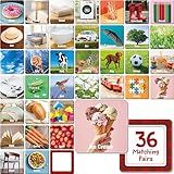 72 PCS Daily Items Matching Game, 36 Designs Everyday Objects Memory Cards Engaging Picture Matching Game, Educational Learning Toys for Preschool 4 5 6 Years Old