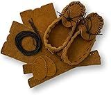 Moccasins Making Kit - Handmade Moccasins Kit - DIY Leather Moccasin Craft Project - Miscellaneous Brown or Tan Colors (Infant S - Suede)