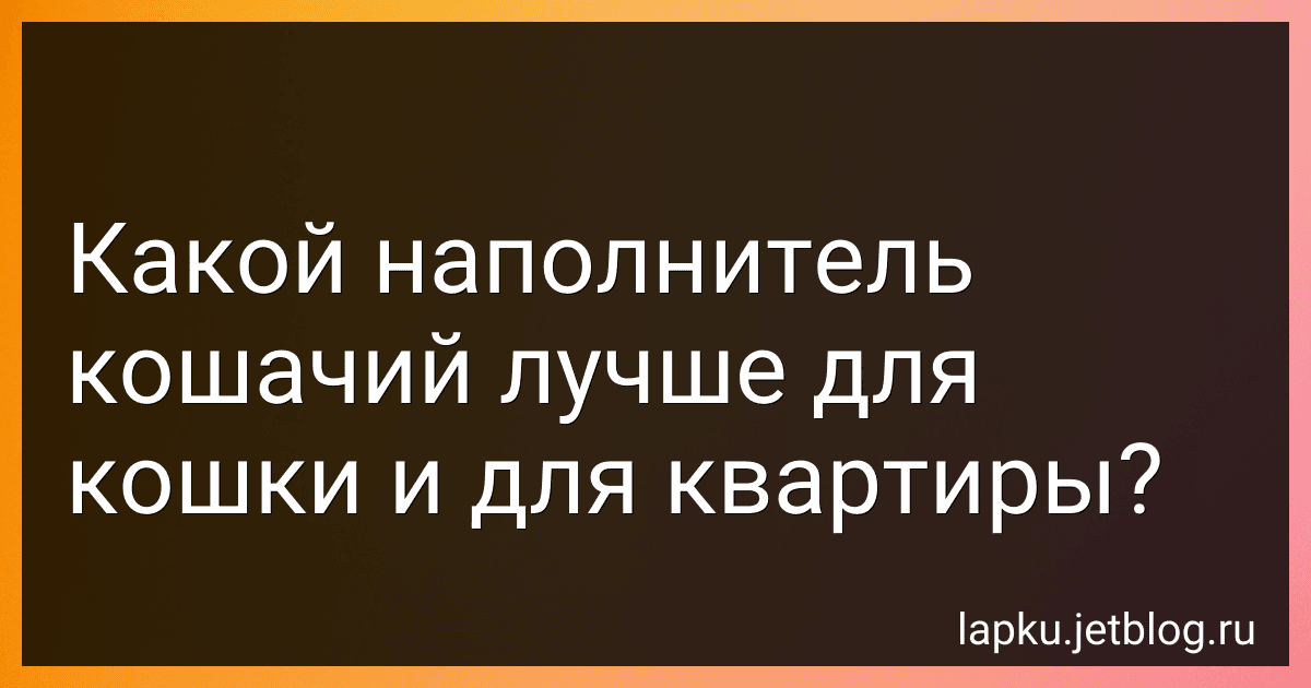 Какой наполнитель кошачий лучше для кошки и для квартиры? image