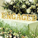 Engagement Decorations Engaged Sign Proposal Decorations For Outdoor Engagement Party Decor Large Light Up Letters Letter Lights（Gold)