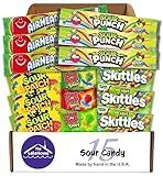 Super Sour Candy Variety Pack - 15 Assorted Full Size Candies - A Mix of Sour Patch Kids, Sour Skittles, Sour Punch Straw, Airheads Xtreme, and Ring Pop Sours - Awesome Candy Box by The LakeHouse