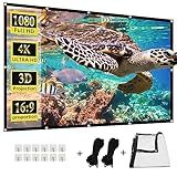 Projector Screen,HUANYINGBJB 4K 16:9 HD Rear Front Projector Screen Foldable Projection Screen Double-Sided Portable Outdoor Indoor Projector Screens for Movie Home Theater (120)