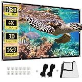 Projector Screen,HUANYINGBJB 4K 16:9 HD Rear Front Projector Screen Foldable Projection Screen Double-Sided Portable Outdoor Indoor Projector Screens for Movie Home Theater (120)