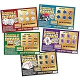 Laughing Smith Fake Winning Scratcher Tickets for Casino Theme Party Gags and Games - 5 Realistic Scratch Off Cards - Each Ticket Wins $1000 or $5000 - Casino Night Prank Game for Adults