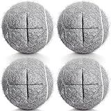 HPWFHPLF Precut Tennis Balls for Walkers, 4 PCS Heavy Duty Long Lasting Glide Balls - Precut for Easy Installation, Universal Felt Pads for Walker Legs & Furniture, Floor Protectors (Grey)