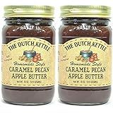 Amish Homemade Style Caramel Pecan Apple Butter 2-18 Ounce Jars Non-GMO All Natural